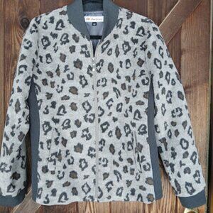 Montanaco M XL Lynx print Felted woo Bomber Jacket